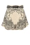 Zimmermann Crush Flat Front Frill Shorts Ivory Locket In Neutral