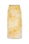 Zimmermann Women Printed Linen Crush Skirt In Yellow Floral