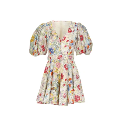 ZIMMERMANN PRINTED LINEN MINI DRESS