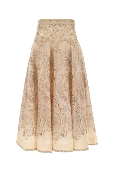 Zimmermann Printed Linen-blend Ascent Mini Skirt In Multi