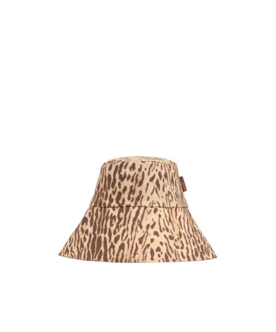Zimmermann Printed Long Brim Bucket Hat In White