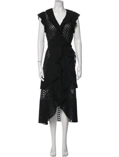 Pre-owned Zimmermann Printed Long Dress In Black