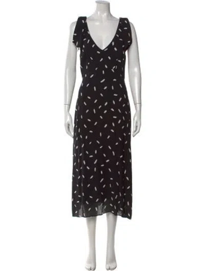 Pre-owned Zimmermann Printed Long Dress In Black