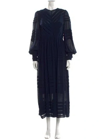 Pre-owned Zimmermann Printed Long Dress In Blue
