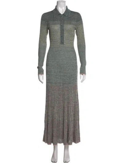 Pre-owned Zimmermann Printed Long Dress In Green