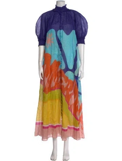 Pre-owned Zimmermann Printed Long Dress In Multi