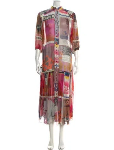 Pre-owned Zimmermann Printed Long Dress In Neutral