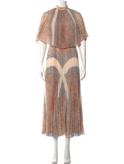 Pre-owned Zimmermann Printed Long Dress In Neutral
