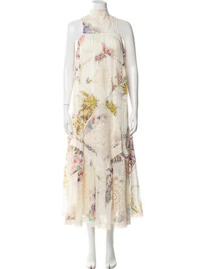 Pre-owned Zimmermann Printed Long Dress In Neutral