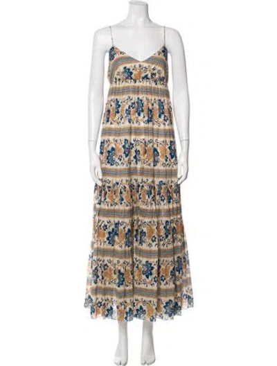 Pre-owned Zimmermann Printed Long Dress In Neutral