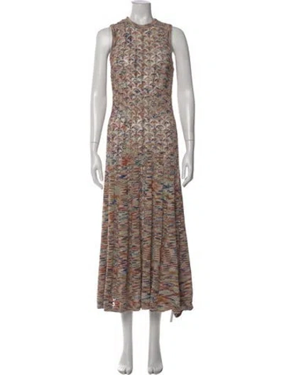 Pre-owned Zimmermann Printed Long Dress In Neutral