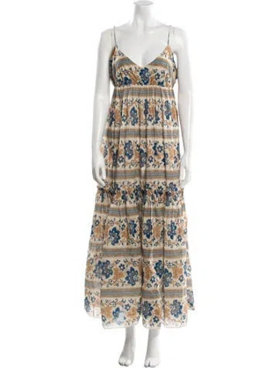 Pre-owned Zimmermann Printed Long Dress In Neutral