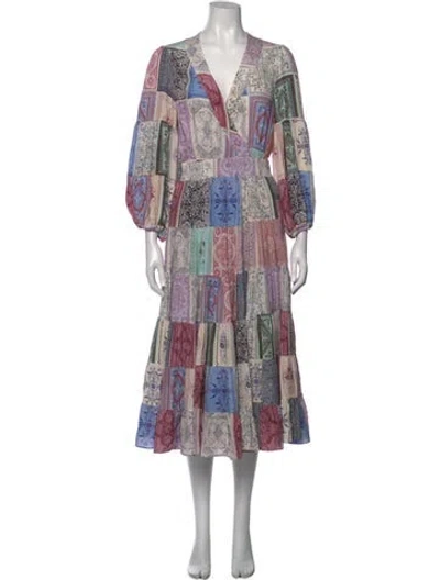 Pre-owned Zimmermann Printed Long Dress In Neutral