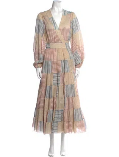 Pre-owned Zimmermann Printed Long Dress In Neutrals