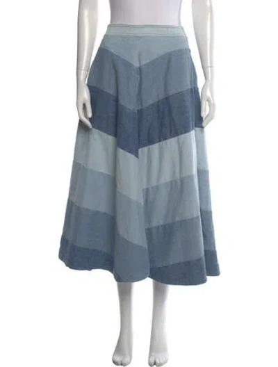 Pre-owned Zimmermann Printed Long Skirt In Blue