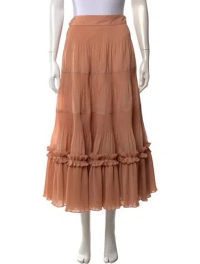 Pre-owned Zimmermann Printed Long Skirt In Orange