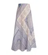 Zimmermann Womens Blue Bandana Lucky Bias-cut Linen Maxi Skirt