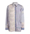 Zimmermann Mixed-print Shirt With Button Front In Blue