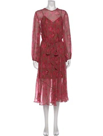 Pre-owned Zimmermann Printed Midi Length Dress In Brown