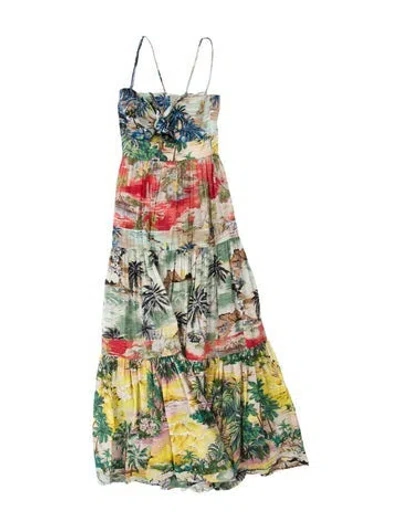 Pre-owned Zimmermann Printed Midi Length Dress In Green