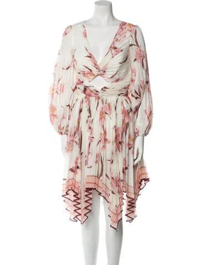 Pre-owned Zimmermann Printed Midi Length Dress In Pink