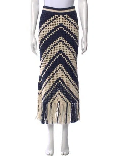 Pre-owned Zimmermann Printed Midi Length Skirt In Blue