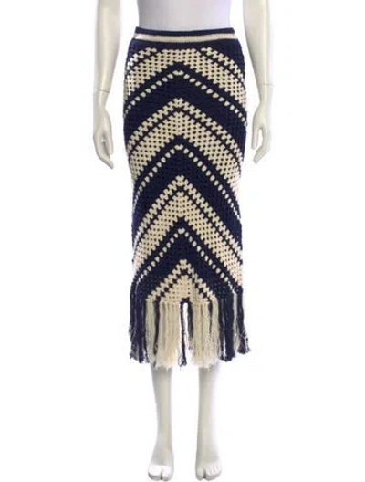 Pre-owned Zimmermann Printed Midi Length Skirt In Blue
