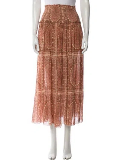 Pre-owned Zimmermann Printed Midi Length Skirt In Neutral