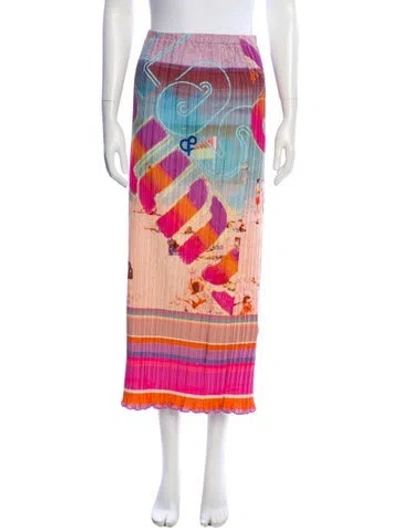 Pre-owned Zimmermann Printed Midi Length Skirt In Pink