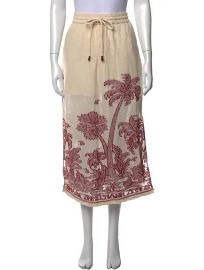 Pre-owned Zimmermann Printed Midi Length Skirt W/ Tags In Neutrals