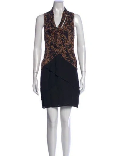 Pre-owned Zimmermann Printed Mini Dress In Black