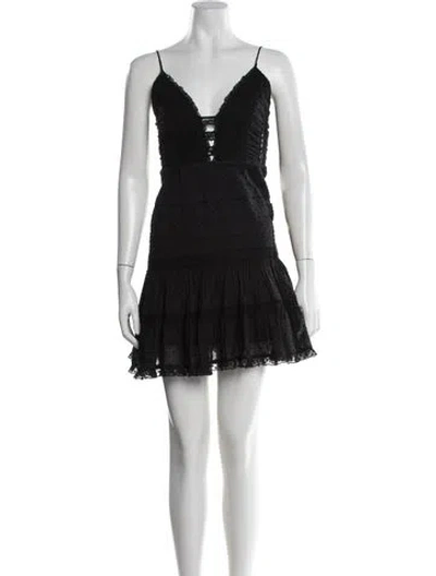 Pre-owned Zimmermann Printed Mini Dress In Black