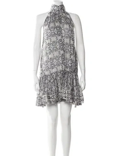Pre-owned Zimmermann Printed Mini Dress In Blue