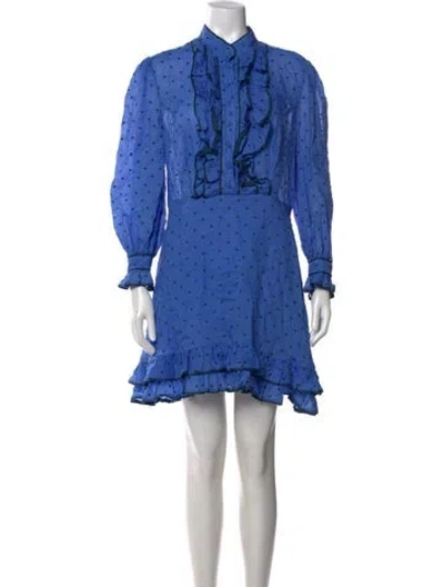 Pre-owned Zimmermann Printed Mini Dress In Blue