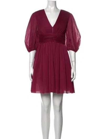 Pre-owned Zimmermann Printed Mini Dress In Burgundy