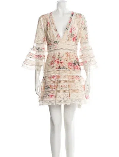 Pre-owned Zimmermann Printed Mini Dress In Multi