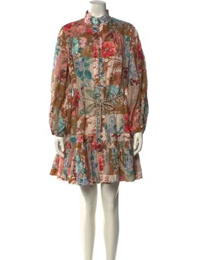 Pre-owned Zimmermann Printed Mini Dress In Multi
