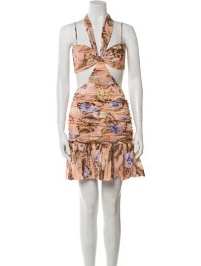 Pre-owned Zimmermann Printed Mini Dress In Multi