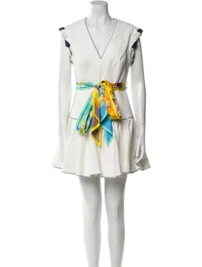 Pre-owned Zimmermann Printed Mini Dress In Neutral