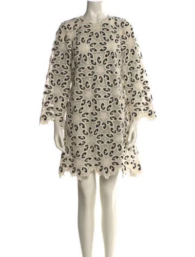 Pre-owned Zimmermann Printed Mini Dress In Neutral