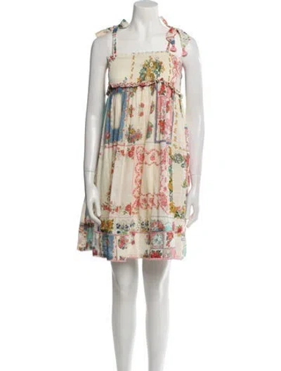 Pre-owned Zimmermann Printed Mini Dress In Neutral
