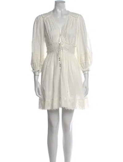 Pre-owned Zimmermann Printed Mini Dress In Neutral