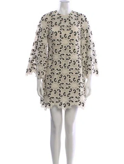 Pre-owned Zimmermann Printed Mini Dress In Neutral