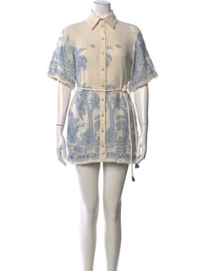 Pre-owned Zimmermann Printed Mini Dress In Neutral