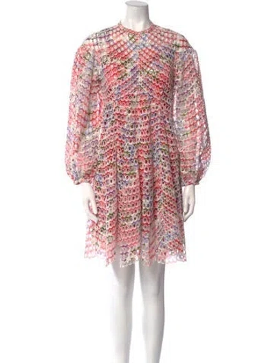 Pre-owned Zimmermann Printed Mini Dress In Pink