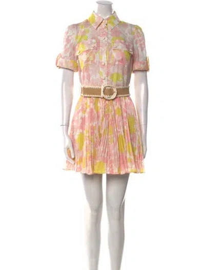 Pre-owned Zimmermann Printed Mini Dress In Pink