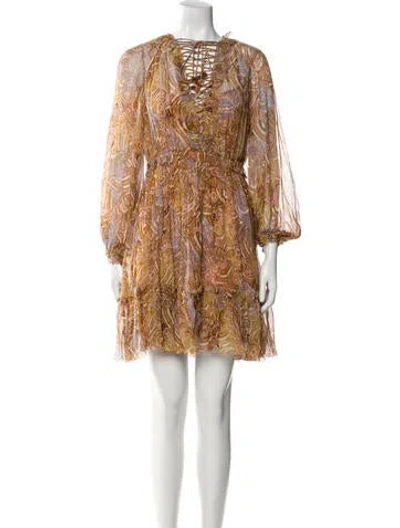 Pre-owned Zimmermann Printed Mini Dress In Pink