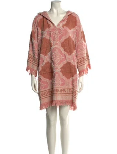 Pre-owned Zimmermann Printed Mini Dress In Pink