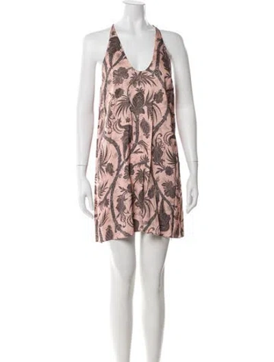Pre-owned Zimmermann Printed Mini Dress In Pink