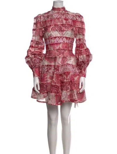 Pre-owned Zimmermann Printed Mini Dress In Red